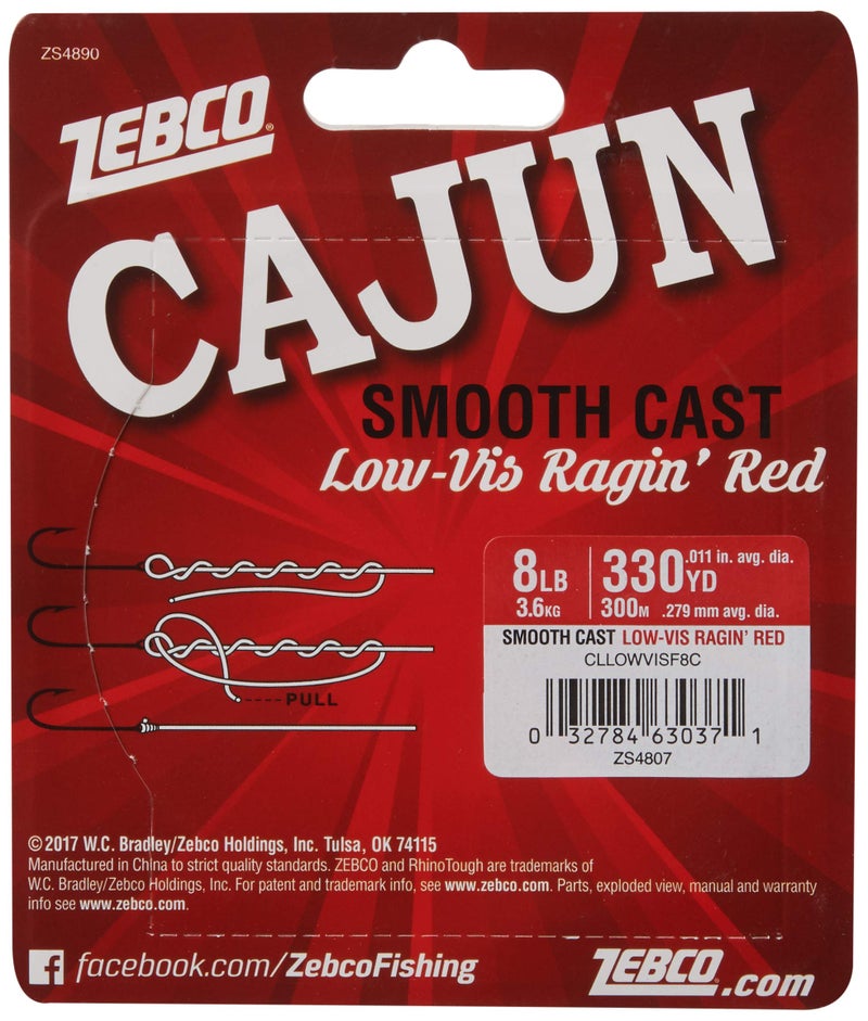 Zebco Cajun Smooth Cast Monofilament Fishing Line, Low-Vis Raginâ€™ Red Filler Spool, 330-Yards, 8-Pound, Virtually Invisible, Natural Presentation - Image 3
